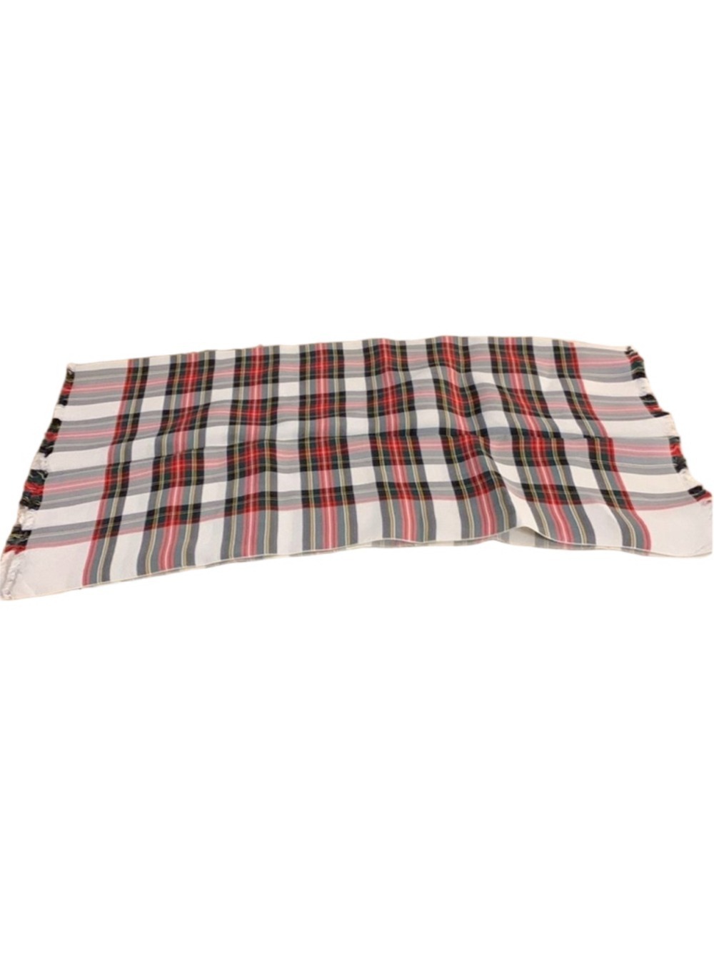 Womens “Dress Stewart” tartan plaid scarf whitered